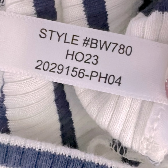 J. Crew Vintage Rib Split Neck T Shirt Stripe Sleeve Buttons Preppy Coastal NEW - Picture 14 of 14